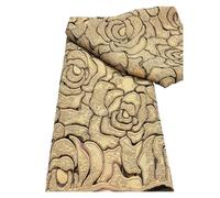 French Brocade Jacquard Tulle Lace Fabric African Gilding Satin for Women Wedding Dress Sew 5yard(6)