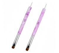 French brush for nails Premium 2 Way French Gel Acrylic Nail Art Brush & Dotting Tool ，2-Piece #14 & #16，Professional Nail Salon Quality Brush, Nail Dotting Pen
