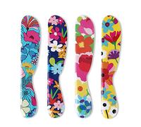 French Bull 6" Melamine Butter Spreader 4-Piece Set - Fun Vibrant Colorful Knives for Cream Cheese, Jam, Jelly, Mayo, Frosting, Sandwich-Shatterproof BPA Free Dishwasher Safe, 6-inch, Garden Florals