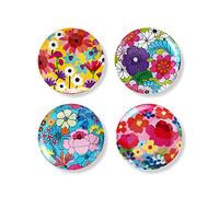 French Bull Assorted Plates - 4 Piece Set - 9 inch Melamine Salad Plates Set of 4 - Melamine Dinnerware for Indoor and Outdoor - Assorted Garden Floral, 72267