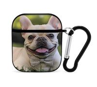 French Bull-dog Compatible with Airpod 1/2 Case PC Scratch-Resistant Drop-Proof Protective Cover with Keychain Black-style