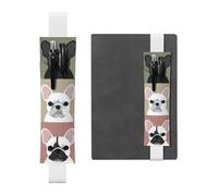French Bulldog (1) Leather Pen Pouch Bookmark â€“ Full-Print Dual-Sided PVC Leather Bookmarker with Elastic Band for Notebooks, Journals & Planners (8â€“10 in Pens, 2â€“3 Capacity)