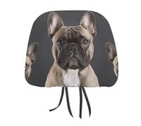 French Bulldog 1 PCS Car Headrest Cover Universal Headrest Covers Soft Breathable Car Head Rest Covers Set Elastic Head Rest Protector Auto Seat Cover Vehicle Accessories for Cars, Truck, Suv, Van