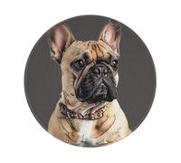 French Bulldog 1 Prints Round Mouse Pad 2 PCS,Non-Slip Rubber Base Mousepad Mouse Mat for Laptop Computer Office 7.9 x 7.9 Inch