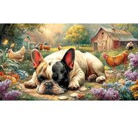 French-Bulldog 1000 Piece Adult Jigsaws Fun Present & Activity for Home Educational Game Challenge Challenging Puzzles for Women, Gifts for Men 38x26/1000pcs