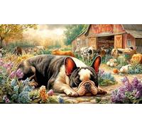 French-Bulldog 1000 Piece Adult Jigsaws Fun Present & Activity for Home Educational Game Challenge Challenging Puzzles for Women, Gifts for Men 38x52/1000pcs