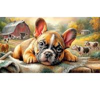 French-Bulldog 1000 Piece Challenging Puzzles Puzzle for Adults Recycled Paper Fun and Challenging Family Game for Relaxation, Creativity & Gift Giving 38x52/1000pcs