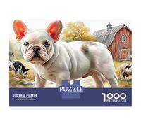 French Bulldog 1000 Piece Eco-Friendly Paper Jigsaw Puzzle Bundle for Seniors, Brain Training Puzzle, Travel Jigsaw, Ideal for Elderly 52x38cm/1000pcs
