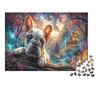 French Bulldog 1000 Piece Jigsaw Puzzle Stream Cabin Concentration Training Leisure Time for Dad 70x50cm/1000pcs