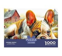 French Bulldog 1000 Piece Jigsaw Puzzles Birthday Gifts Couple Art Challenge High Difficulty for Adults And Kids 52x38cm/1000pcs