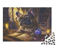 French Bulldog 1000 Piece Jigsaw Puzzles for Adults 1000 Pieces Puzzle Pug Dog Gifts Home Decoration Educational Games Premium Multicolor Impossible 1000pcs (75x50cm)