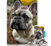 French Bulldog 1000 Piece Jigsaw Puzzles for Adults & Teens,Family Game Stress Reliever Difficult Challenge Artists Collection,Fine Art (38x26cm)