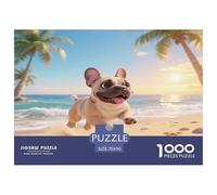 FRENCH BULLDOG 1000 Piece Jigsaw Puzzles Fun Challenging Modern Pet Dog for Family Activity Game Beautiful Decoration Suitable for Children & People Aged 14+ 70x50cm/1000pcs