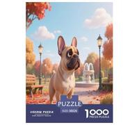 FRENCH BULLDOG 1000 Piece Jigsaw Puzzles Fun Challenging Modern Pet Dog for Family Activity Game for The Whole Gifts Suitable for Children & People Aged 14+ 38x26cm/1000pcs