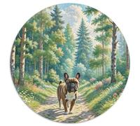 French Bulldog 1000 Piece Jigsaw Puzzles Pet Dog Round Puzzles Stress Reliever Educational Games Unique Challenge Game for Adults And Kids 1000pcs (67.5x67.5cm)