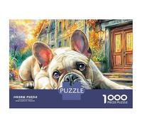 French Bulldog 1000 Piece Jigsaw Puzzles Resting Impossible Challenge Toy Gifts Wall Decor Fit Together Perfectly for Adults Kids 38x26cm/1000pcs