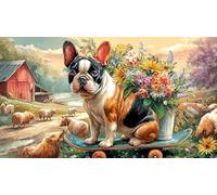 French-Bulldog 1000 Piece Recycled Paper Jigsaw Puzzle Fun Present & Activity for Home Educational Game Decompression Great Gift Idea for Wall Decoration and Gifts 38x52/1000pcs