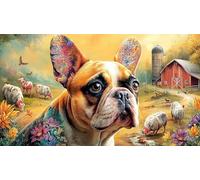 French-Bulldog 1000 Piece Recycled Paper Jigsaw Puzzle Fun Present & Activity for Home Educational Game Decompression Great Gift Idea for Wall Decoration and Gifts 38x52/1000pcs