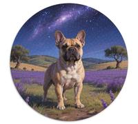 FRENCH BULLDOG 1000 Piece Round Jigsaw Puzzle Creative Dog Seeking A Challenging And Relaxing Activity Games for Adults And Kids 1000pcs (67.5x67.5cm)