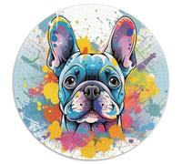 French Bulldog 1000 Piece Round Jigsaw Puzzles for Adults Jigsaw Fun Gear Unique Challenge Games 1000pcs (67.5x67.5cm)
