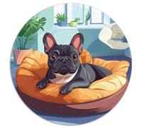 FRENCH BULLDOG 1000 Piece Round Puzzle for Adults And Kids Animal Geometric Pretty Color Challenge 1000pcs (67.5x67.5cm)