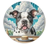 French Bulldog 1000 Piece Round Puzzle Good Friend Partner Pet Premium Relaxing Puzzle for Adults & Kids Creative Challenge Home Decor Gift 1000pcs (67.5x67.5cm)