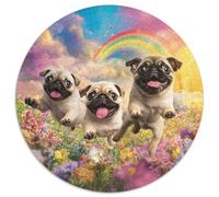 FRENCH BULLDOG 1000 Piece Round Puzzle Jigsaw for Adults And Kids Puzzle-Geometric Fun Gear Impossible Hard Difficult Challenging 1000pcs (67.5x67.5cm)