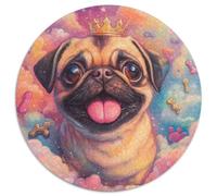 FRENCH BULLDOG 1000 Pieces Jigsaw Puzzle 12 Years And Up Round Jigsaw Puzzle Impossible Hard Challenging for Adults Family Game Stress Reliever Expert Skill Level 1000pcs (67.5x67.5cm)