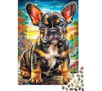 French Bulldog 1000 Pieces Jigsaw Puzzle for Adults. Difficult Puzzle, Game Challenge Toy, Home Decoration 70x50cm/1000pcs