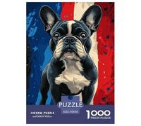 FRENCH BULLDOG 1000 Pieces Jigsaw Puzzles Cute Animal Jigsaw Puzzles for Kids Staycation Kill Time Home Decoration Gift Game for Boys And Girls Age 14+ ForAdults 70x50cm/1000pcs