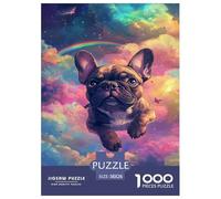 FRENCH BULLDOG 1000 Pieces Jigsaw Puzzles Cute Animal Puzzle for Adults Staycation Kill Time Home Decoration Puzzle Gifts for Women Age 14+ ForAdults 38x26cm/1000pcs