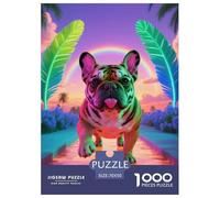 FRENCH BULLDOG 1000 Pieces Jigsaw Puzzles Cute Pets Jigsaw Puzzles for Kids Staycation Kill Time Home Decoration Educational Games Gifts Age 14+ ForAdults 70x50cm/1000pcs