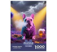 FRENCH BULLDOG 1000 Pieces Jigsaw Puzzles Cute Pets Puzzle for Adults Staycation Kill Time Home Decoration Educational Games Gifts Age 14+ ForAdults 38x26cm/1000pcs