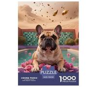 FRENCH BULLDOG 1000 Pieces Jigsaw Puzzles Cute Pets Puzzle for Adults Staycation Kill Time Home Decoration Puzzle Gifts for Women Age 14+ ForAdults 70x50cm/1000pcs