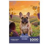 FRENCH BULLDOG 1000 Pieces Jigsaw Puzzles Cute Pets Puzzle for Adults Staycation Kill Time Wall Decoration Gifts for Men Age 14+ ForAdults 38x26cm/1000pcs
