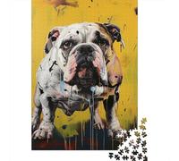 French Bulldog 1000 Pieces Jigsaw Puzzles for Adults Creative Rectangular Jigsaw Paper Puzzles Game Brain Teasers Toy 1000pcs (38x26cm)