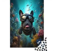 French Bulldog 1000 Pieces Jigsaw Puzzles for Adults Puzzles 1000 Piece Jigsaws for Adults Puzzle Difficult And Challenge Premium & Durable for Stress Relief 1000pcs (75x50cm)