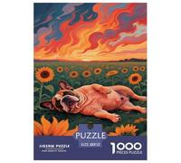 French Bulldog 1000 Pieces Premium Jigsaw Age 12+ Cool Collage Effect, Fun Details, Educational, Challenging Puzzle Games 52x38cm/1000pcs