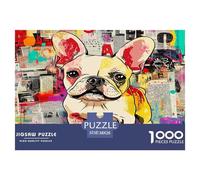 FRENCH BULLDOG 1000 Pieces Premium Jigsaw Age 3+ Cool Collage Effect, Fun Details, Educational, Challenging Puzzle Games 38x26cm/1000pcs