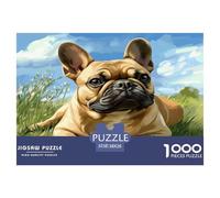 FRENCH BULLDOG 1000 Pieces Premium Jigsaw Age 3+ Cool Collage Effect, Home Decoration, Educational, Challenging Puzzle Games 38x26cm/1000pcs