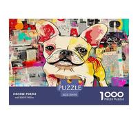 FRENCH BULLDOG 1000 Pieces Premium Jigsaw for Adults Gifts Quirky, Abstract Design, Fun Details, Educational, Challenging 70x50cm/1000pcs