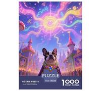 French Bulldog 1000 Pieces Premium Jigsaw Puppy Age 12+ Cool Collage Effect, Fun Details, Educational, Challenging Puzzle Games 38x26cm/1000pcs