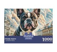 French Bulldog 1000 Pieces Premium Jigsaw Puppy Age 12+ Cool Collage Effect, Home Decoration, Educational, Challenging 38x26cm/1000pcs