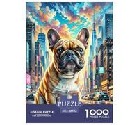 French Bulldog 1000 Pieces Premium Jigsaw Puppy Age 12+ Quirky, Abstract Design, Fun Details, Educational, Challenging 52x38cm/1000pcs