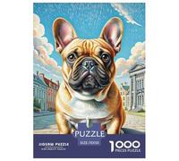 French Bulldog 1000 Pieces Premium Jigsaw Puppy Age 14+ for Adults Cool Collage Effect, Fun Details, Educational, Challenging Puzzle Games 70x50cm/1000pcs