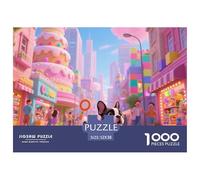 French Bulldog 1000 Pieces Premium Jigsaw Puppy Age 14+ for Adults Quirky, Abstract Design, Home Decoration, Educational, Challenging 52x38cm/1000pcs