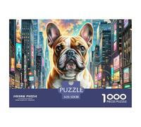 French Bulldog 1000 Pieces Premium Jigsaw Puppy Age 3+ Quirky, Abstract Design, Fun Details, Educational, Challenging Puzzle Games 52x38cm/1000pcs