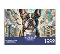 French Bulldog 1000 Pieces Premium Jigsaw Puppy for Adults Gifts Quirky, Abstract Design, Fun Details, Educational, Challenging 38x26cm/1000pcs
