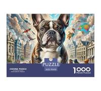 French Bulldog 1000 Pieces Premium Jigsaw Puppy for Adults Gifts Quirky, Abstract Design, Home Decoration, Educational, Challenging 70x50cm/1000pcs