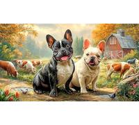 French-Bulldog 1000Pc Jigsaw Puzzles for Adults and Kids Age 12 Years + Impossible Hard Difficult Great Gift Idea Recycled Paper 38x52/1000pcs